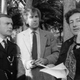 Hardy (right) directing Edward Woodward and Christopher Lee on the set of The Wicker Man.